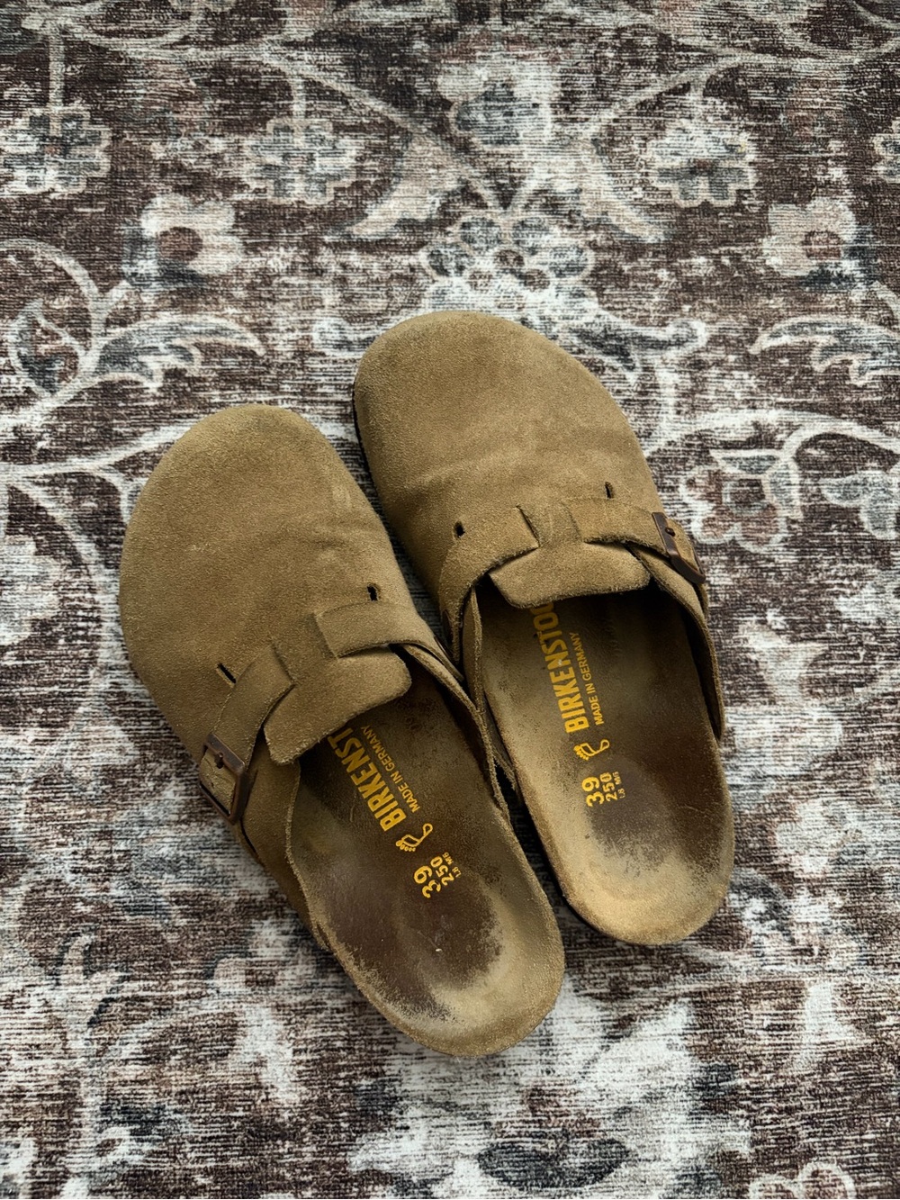 Birkenstock Boston Suede Slip-On Clog in Tan/Brown